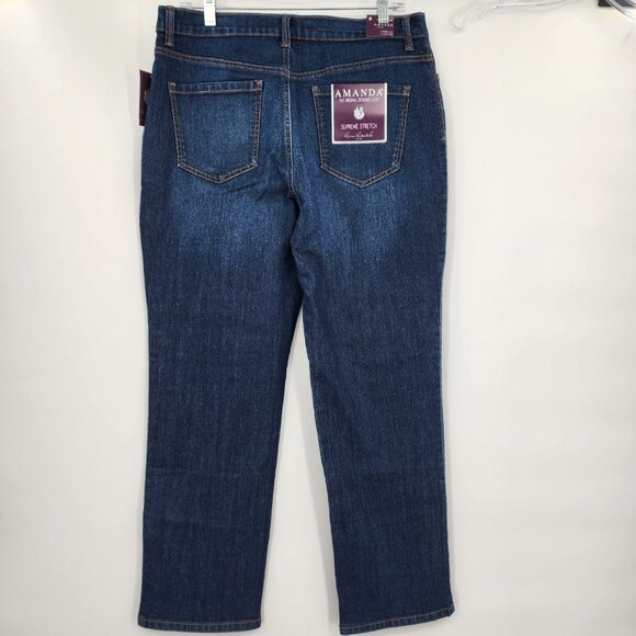 GLORIA VANDERBILT Amanda High Rise Mom Dark Wash Blue Jeans 14P NWT - Picture 6 of 10